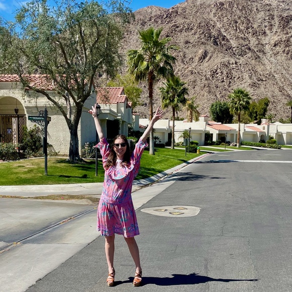 🌟VINTAGE🌟 1970s Adini Indian Cotton Chic Boho Floral Frock - Size P / Sm - Med - Picture 6 of 6